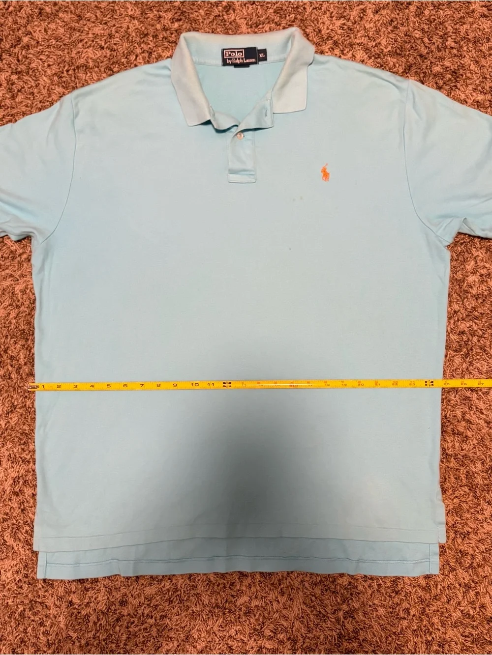 Ralph Lauren Light Blue Polo with Orange Pony